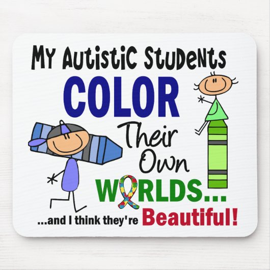 Autism COLOR HUN EIGEN WORLDS-studenten Muismat (Voorkant)