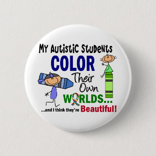 Autism COLOR HUN EIGEN WORLDS-studenten Ronde Button 5,7 Cm