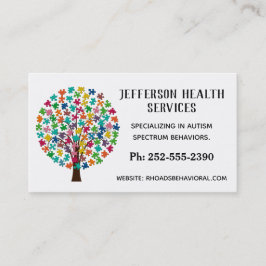 Autism Colorful Jigzaag Puzzle Tree Visitekaartje