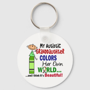 Autism COLORS HAAR EIGEN kleindochter Sleutelhanger
