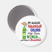 Autism COLORS HAAR EIGEN WERELDauchter Magneet (Voorkant / Achterkant)