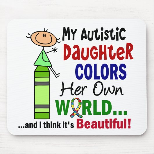 Autism COLORS HAAR EIGEN WERELDauchter Muismat (Voorkant)