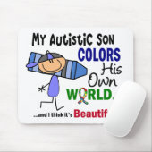 Autism COLORS ZIJN EIGEN WERELDZoon Muismat (Met muis)