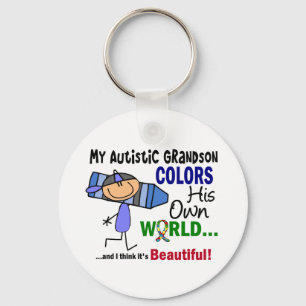 Autism COLORS'S EIGEN WERELDkleinzoon Sleutelhanger