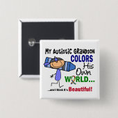 Autism COLORS'S EIGEN WERELDkleinzoon Vierkante Button 5,1 Cm (Voorkant /achterkant)