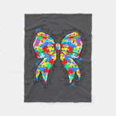 Autism Coquette Bow Puzzle Autism Awareness Proud  Fleece Deken (Voorkant)