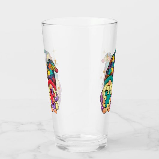 Autism Couple Gnome Glas (Rechts)