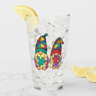 Autism Couple Gnome Glas