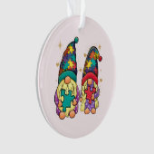 Autism Couple Gnome Ornament (voorkant)