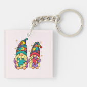 Autism Couple Gnome Sleutelhanger (Achterkant)