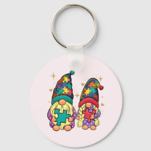 Autism Couple Gnome Sleutelhanger