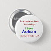 Autism Cure Button (Voorkant /achterkant)