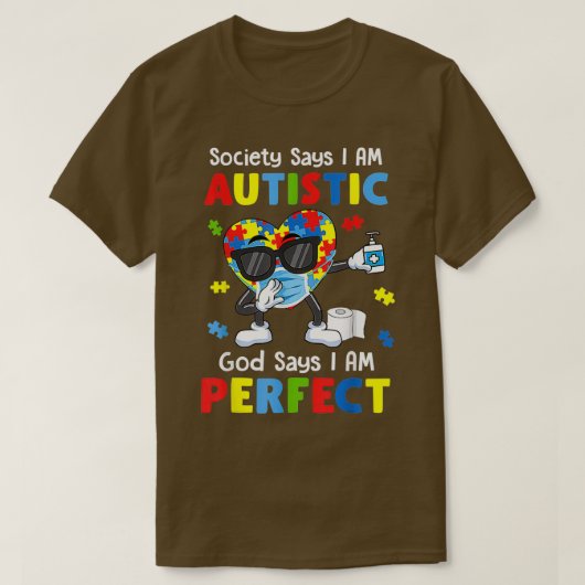 Autism Dabbing Society zegt dat ik autistisch ben T-shirt (Design voorkant)