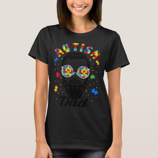 Autism Dad Autism Awareness Family Matching Beard  T-shirt (Voorkant)