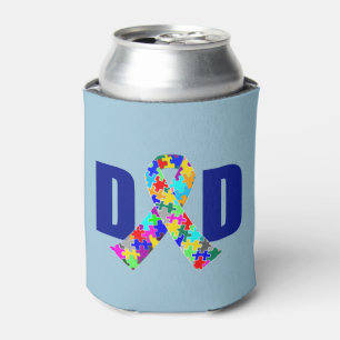 Autism Dad Blue Awareness Ribbon Blikjeskoeler