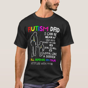 Autism Dad Mean Autism Autism Ribbon Parent Mannen T-shirt