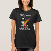 Autism Dad Support Alone Puzzle You'll Never Walk T-shirt (Voorkant)