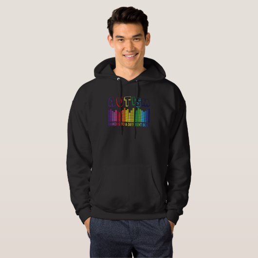 Autism dance different beat autistic effect music  hoodie (Voorkant volledig)