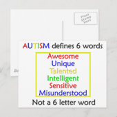 Autism definieert briefkaart (Voorkant / Achterkant)