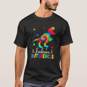 Autism Dinosaur Puzzle Piece Embrace Difference B T-shirt