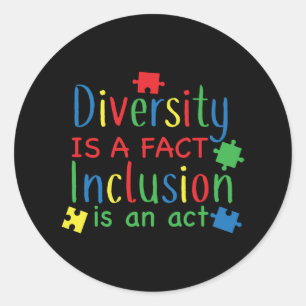 Autism Diversity Puzzle Print Ronde Sticker