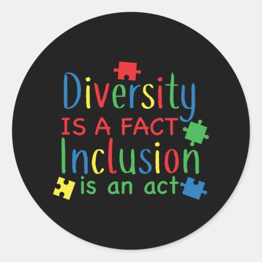 Autism Diversity Puzzle Print Ronde Sticker (Voorkant)