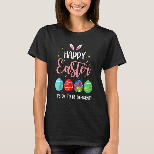 Autism Easter Bunny Egg Puzzle Autism Support T-shirt (Voorkant)