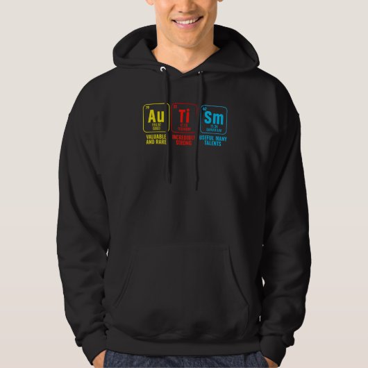 Autism Elements Periodic Table Awareness ASD Men W Hoodie (Voorkant)
