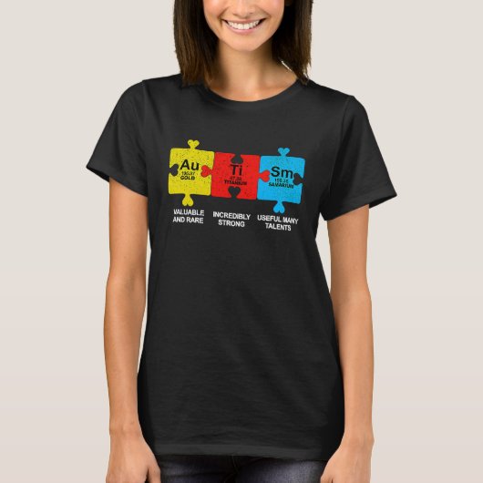 Autism Elements Periodic Table Awareness ASD Men W T-shirt (Voorkant)