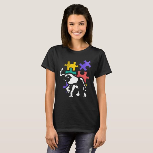 Autism elephant autiste support ASD T-shirt (Voorkant volledig)