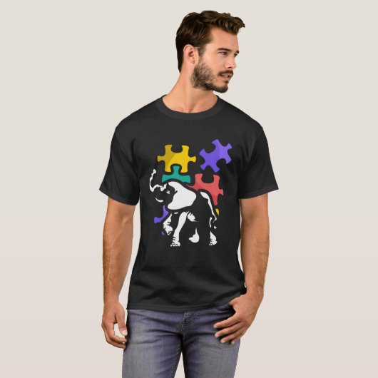 Autism elephant autiste support ASD T-shirt (Voorkant volledig)