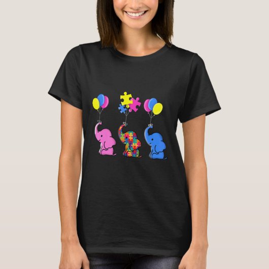 Autism Elephant Gift Autism Awareness Sen T-shirt (Voorkant)