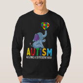 Autism Elephant Walking A Different Path For Kids T-shirt (Voorkant)