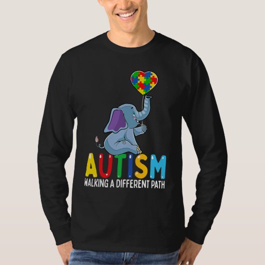 Autism Elephant Walking A Different Path For Kids T-shirt (Voorkant)