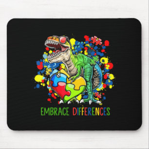 Autism Embrace Differences Dinosaur T-Rex Kinder C Muismat