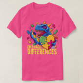 Autism Embrace Differences Dinosaur TRex Kinder Cu T-shirt (Design voorkant)