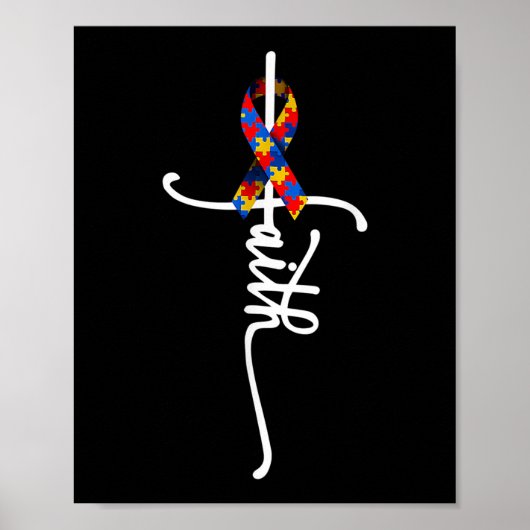 Autism Faith Cross Autism Autistic Funny Autism Aw Poster (Voorkant)