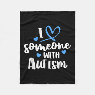 Autism Family Shirt Ik hou van iemand met autisme Fleece Deken