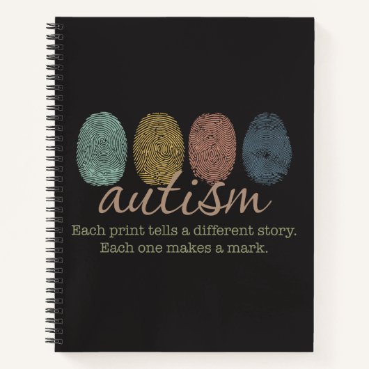 Autism Fingerprint/Quote Spiral Notebook Notitieboek (Voorkant)