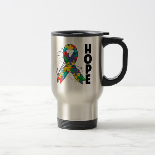 Autism Floral Hope Ribbon Reisbeker