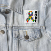 Autism Floral Hope Ribbon Vierkante Button 5,1 Cm (In situ)
