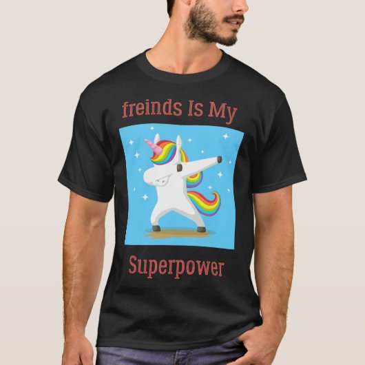 Autism Freinds is mijn Superpower Dabbing Unicorn  T-shirt (Voorkant)