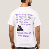 Autism/geen oogcontact t-shirt (Achterkant)