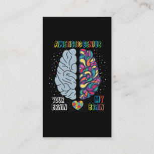 Autism Genius Heart Autistic Colorful Brain Visitekaartje