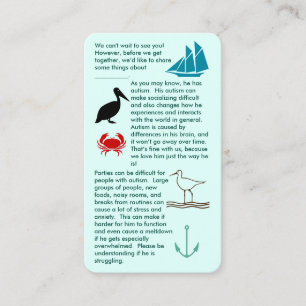 Autism Get Together Boy Visitekaartje