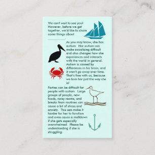 Autism Get Together Girl Visitekaartje
