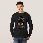 Autism Gigi Life Messy Bun Moederdag T-shirt (Voorkant volledig)