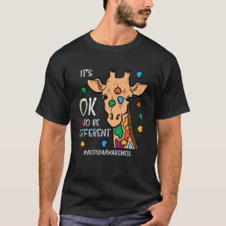 Autism Giraffe Ok to Be Different Awareness Boys G T-shirt