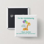 Autism-Giraffe Vierkante Button 5,1 Cm (Voorkant /achterkant)