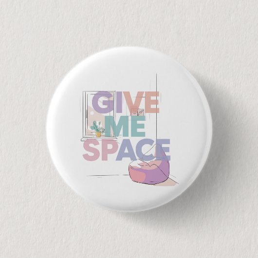 Autism Give Me Space Sensory Boundary Button Pin (Voorkant)